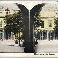 c1910s WWI Headquarters France Army Navy Stereoview War HQ Bldg. Military V34 picture