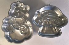 Lot Of 2 Vintage Wilton Cake Pans Care Bear 1983, Strawberry Short Cake 1983 picture