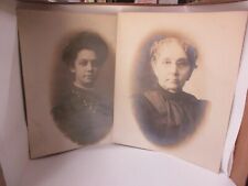 2 Large Antique Cabinet Photos .. 1840's .. 17