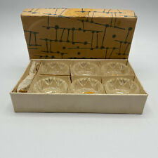 Vintage Bohemian Glass Salt Cellars & Spoons, Set of 6 Original Box picture