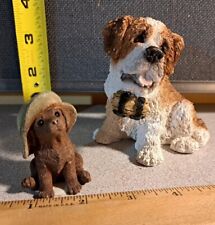 Stone Critter Figurines St. Bernard & Lab Hunting Buddy #2194L196 picture