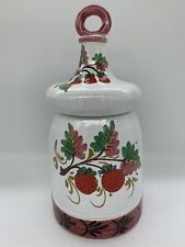 Rare vintage made in Italy and painted strawberry biscotti/cookie jar picture