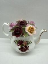 1962 Royal Albert Old Country Roses Teapot Floral Figurine Fine Bone China Rare picture