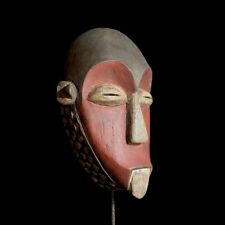 Home Décor Face Mask Wood Hand Carved Vintage Wall Hanging Fang Mask-8714 picture