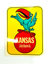 vtg UNUSUAL 50s 60s University of Kansas Jayhawk luggage travel sticker picture
