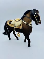 Vintage Model Horse Realistic Figure Real Hair Glass Eyes Saddle 10