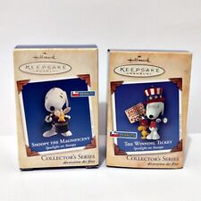 2 SNOOPY HALLMARK ORNAMENTS - Snoopy the Magnificent & The Winning Ticket picture