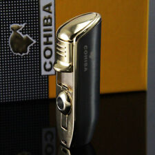 Cohiba Gunmetal Dark Gray Triple Jet Blue Flame Cigar Lighter Brand New picture