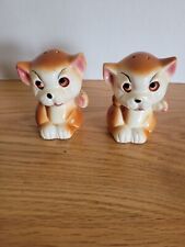  Rare Vintage  Japan Cat and Dog Double Faced Salt and Pepper Shakers picture