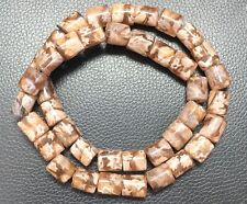 Vintage Van African Trades Fancy Chevron Glass Beads 13.7mm picture