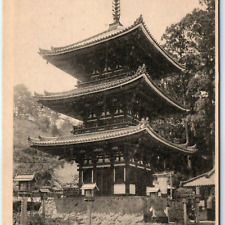 c1910s Tsubosaka, Nara, JP Temple for Eye Health Tsubosakadera Triple Pagoda A56 picture