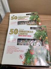 2 x VINTAGE Christmas lights TULIP super BRIGHT BUILDERS SQUARE new tree picture
