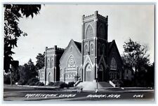 c1940's Presbyterian Church Scene Street Auburn Nebraska NE RPPC Photo Postcard picture