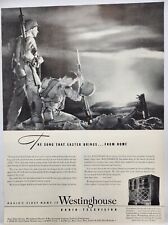 1945 Westinghouse Radio Soldiers New Guinea WWII Era Print Ad Man Cave Art Deco picture