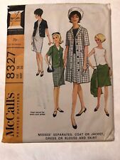 Vintage 1968 McCall's Pattern 8327 Women's Separates Coat Jacket Dress Top Skirt picture