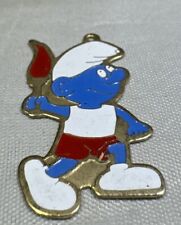 Vintage Smurf  with Olympic type torch Enamel NECKLACE KIDS80s Kid (z) picture
