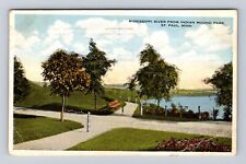 St Paul MN-Minnesota Mississippi River Indian Mound Park Vintage c1916 Postcard picture