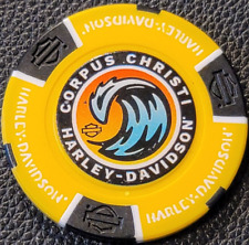 CORPUS CHRISTI HD ~ TEXAS ~ (Yellow/Black Full Color) Harley Davidson Poker Chip picture
