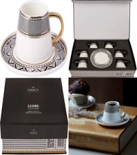KARACA Globe Turkish Coffee Cups and Saucer for 6 People, 12 Pieces, 90 ml...  picture
