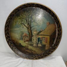 BEAUTIFUL VINTAGE HAND PAINTED WALL HANGING TOLL TRAY 17.5