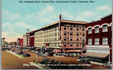 Plains Hotel Business District Cheyenne Wyoming Postcard D887 picture