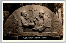 RPPC Vintage Postcard - First Baptism Mission Dolores - Real Photo - Posted picture