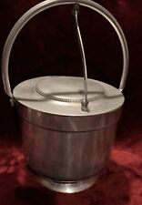 Vintage Buenilum Aluminum Ice Bucket With Heavy Milk Glass Liner Not Removable picture