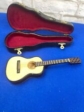 Vintage Miniature Wooden Guitar and case 8