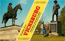 c1950s JC Pemberton Confederate Monument, Vicksburg, Mississippi Postcard picture