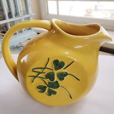 McCcoy Pottery Clover Ball Pitcher Ice Lip Yellow & Green 1940's Rare Yellow  picture