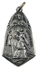 Vintage Catholic Sterling Silver St Christopher  Medal, 3.8 Grams Silver picture