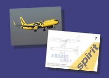 Spirit Airlines Airbus A321 Trading Card Set of 50 -  picture