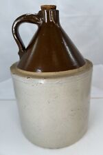 Vintage Whisky / Moonshine Jug - 1 Gallon 2-Tone Brown Crock Stoneware picture