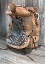 VINTAGE DECORATIVE LEATHER SADDLE WALL HANGING WESTERN DECOR picture