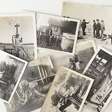 Antique/Vintage B&W/Sepia Snapshot Photograph Lot of 8 Fish Fishing Hunting Men picture