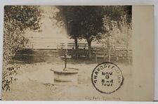 RPPC Tyler Minnesota City Park Fountain Real Photo 1907 Postcard G13 picture