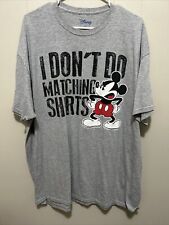 Disney Mickey Mouse I Dont Do Matching Shirts Gray 2XL 639 picture