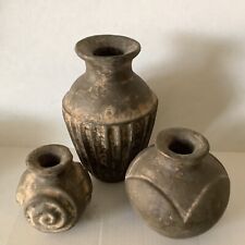 Rare Primitive Style Collection of Three Mexican Earthenware Pottery Pieces picture