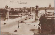 RPPC Postcard Le Pont Alexandre III et Les Invalides Paris France picture