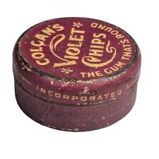 Antique 1910 Colgan's Violet Gum Chips Empty Tin Container picture