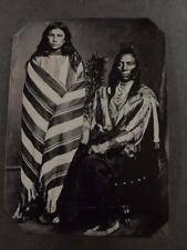 Sixth-Plate Native American Indian Old Crow and Wife Tintype C2443RP picture