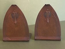 Roycroft Hammered Copper Bookends Arts & Crafts Mission Style Hallmarked EVC picture