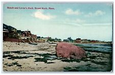 1911 Beach Lovers Rock Brant Rock Seaside Massachusetts Vintage Antique Postcard picture
