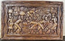 Hand Carved African style Wall Art Carved Wood Plaque picture