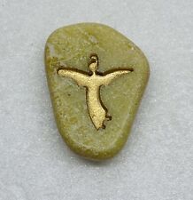 Vintage 1970s Carved Flying Angel Totem Marble Stone Fridge Magnet Art Decor 18 picture