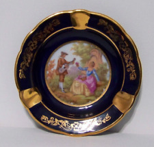 Vintage French Limoges Miniature Plate Courting Couple Ash Tray Pre-owned picture