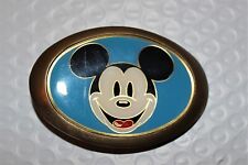 Vintage Baron Mickey Mouse Full Face Blue Background Solid Brass Belt Buckle picture
