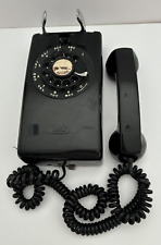 Vintage Black Bell System Western Electric 554 Rotary Wall Telephone Made In USA picture