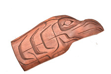 VTG Northwest Coast Native Salish Eagle Bird Carved Wood Wall Plaque Totem picture
