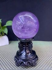 1.71LB TOP Natural Amethyst Quartz ball carved Crystal Sphere Healing+stand picture